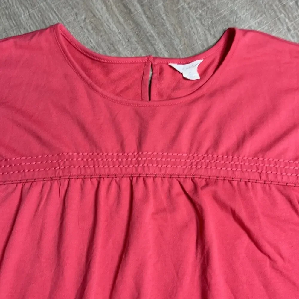 NWOT CASLON Women's Peplum Ruffle Knit Tunic Top Pink